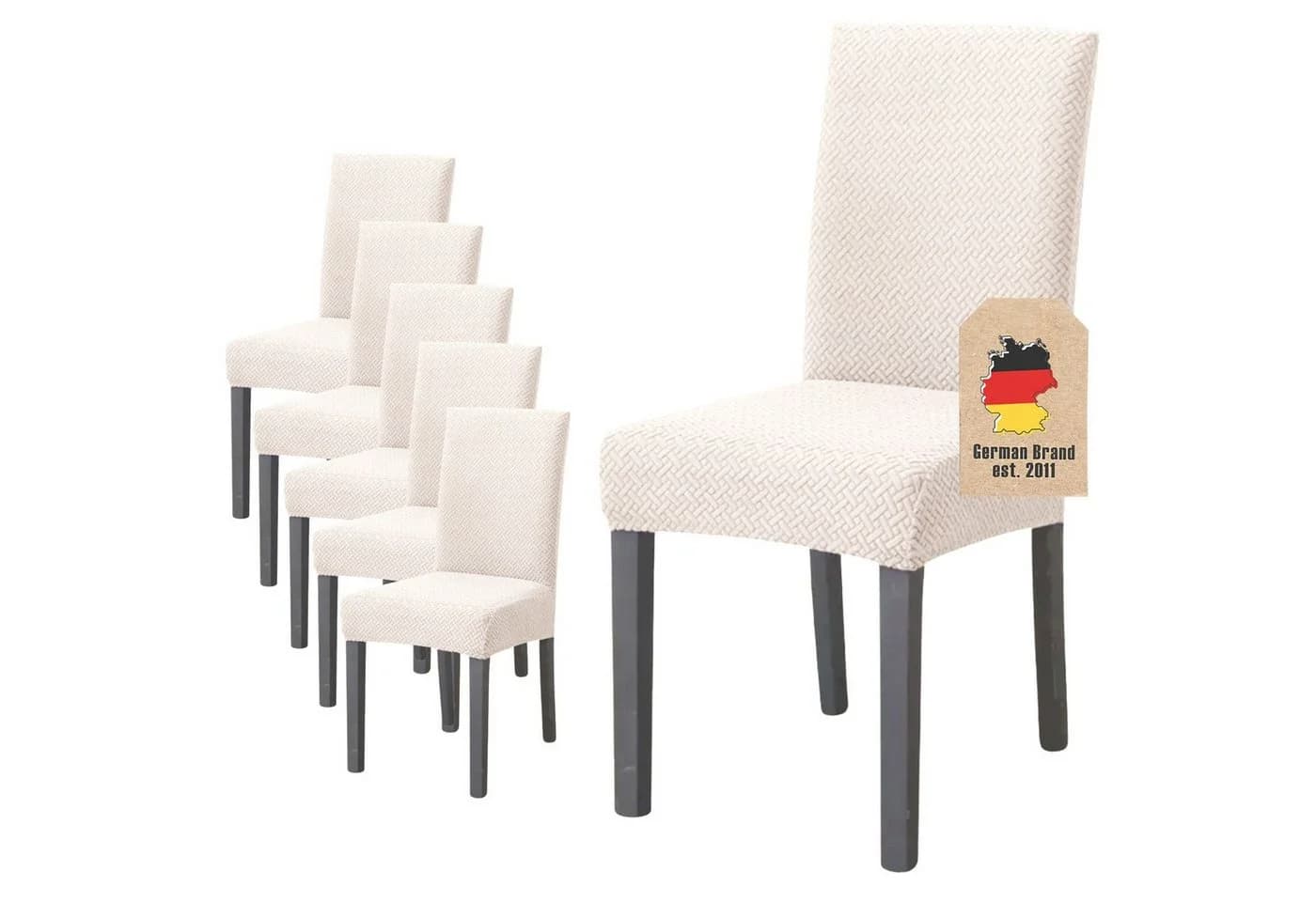 Intirilife Stuhlhusse Gemustert Beige Elastisch - Bild 2