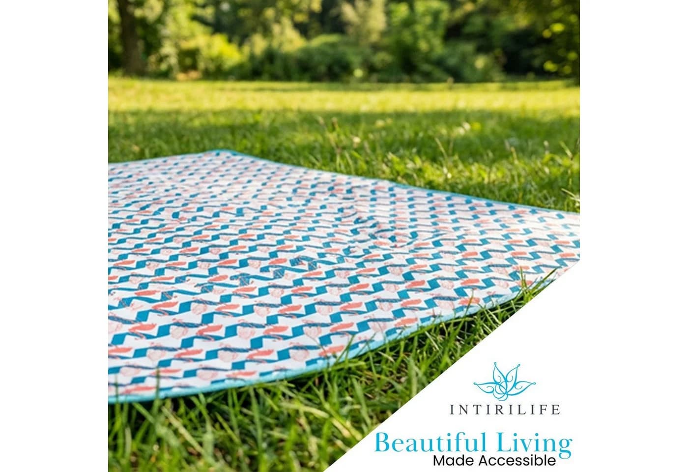 Intirilife Picknickdecke Flamingo Design Wasserdicht Faltbar