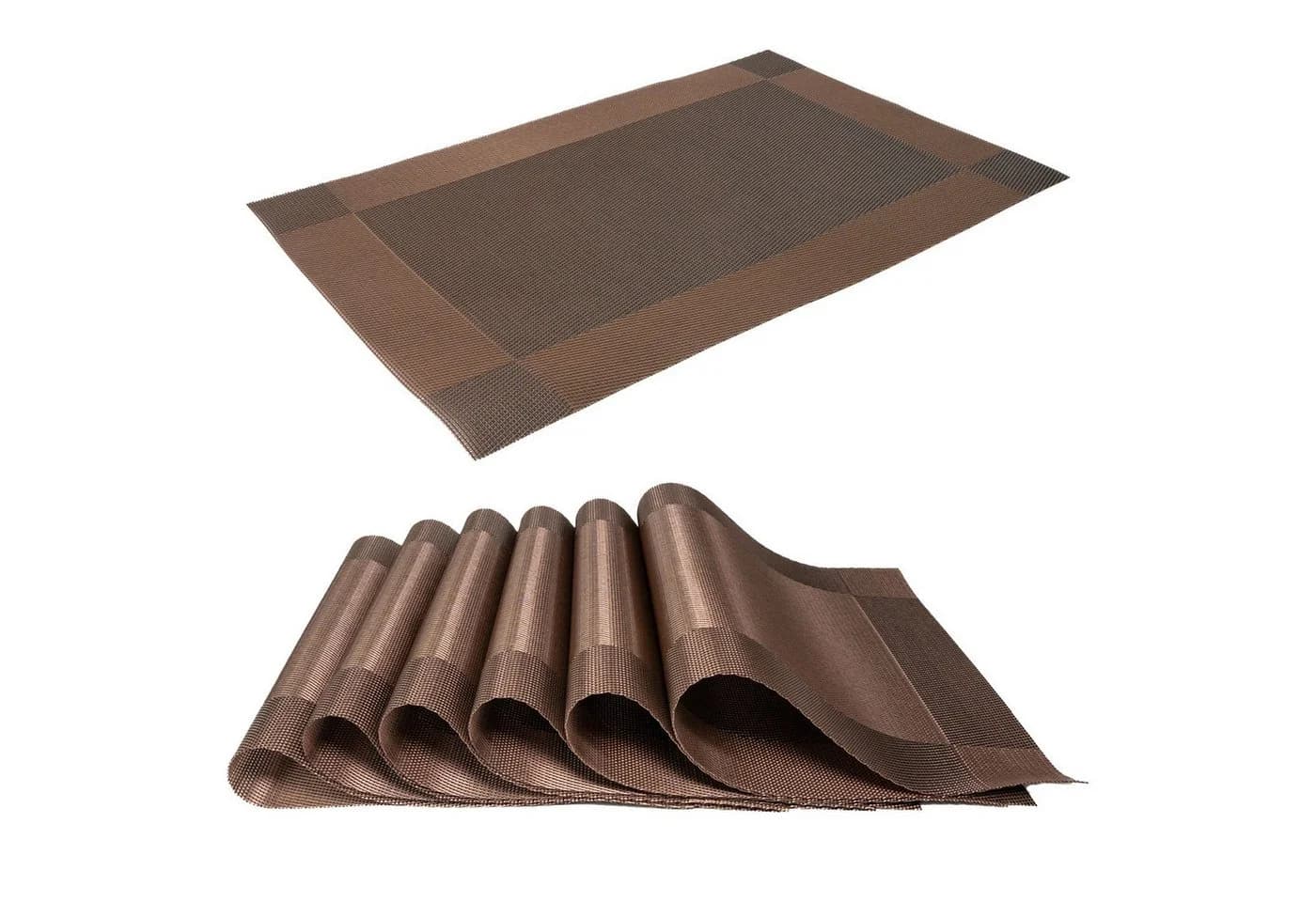 Intirilife Platzset 6-tlg. Braun PVC abwischbar hitzebeständig - Bild 2