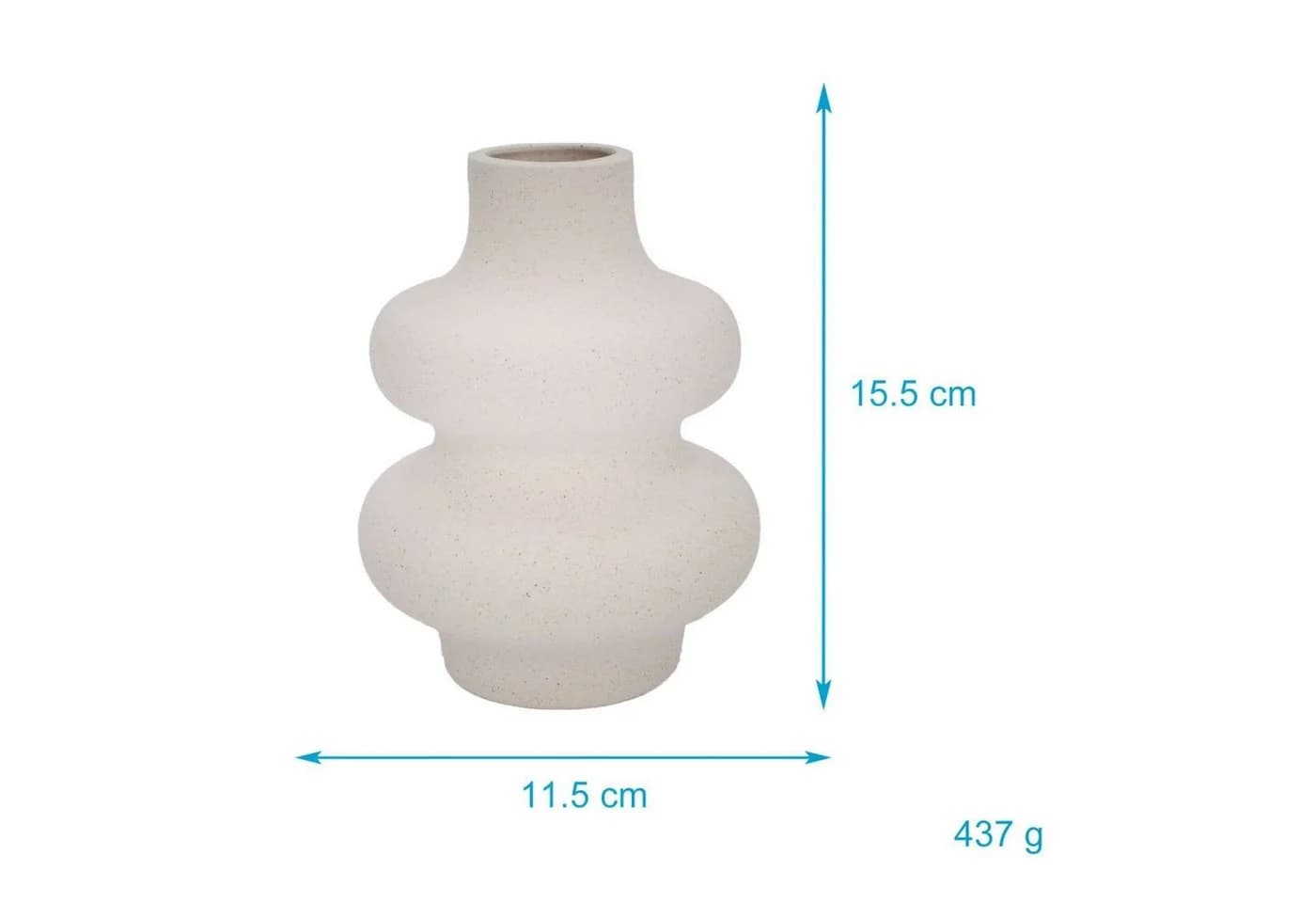 Intirilife Keramikvase Creme Weiß Spiraldesign 11.5 x 15.5 cm