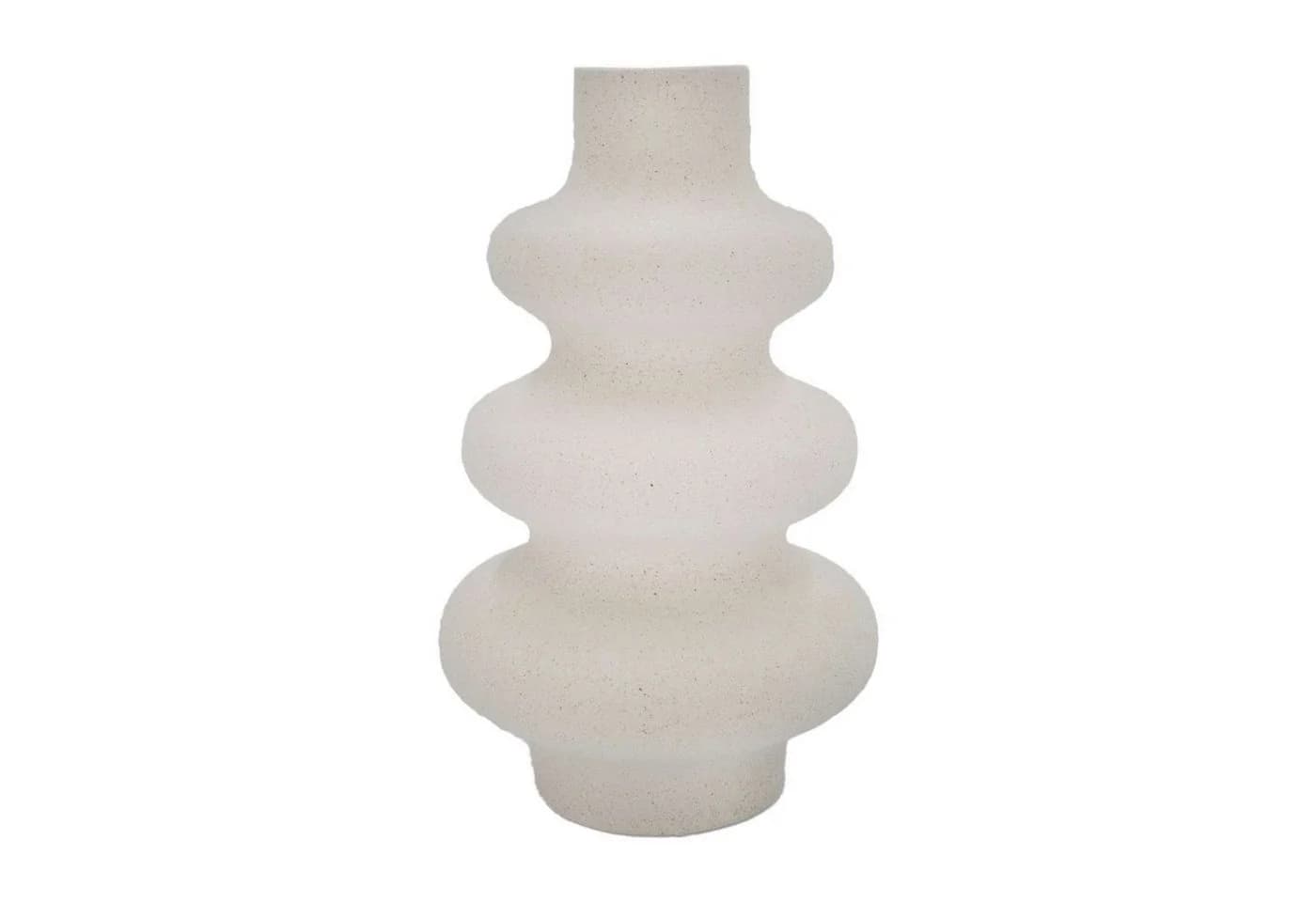 Intirilife Dekovase Keramik Creme Weiß Spiraldesign - Bild 2