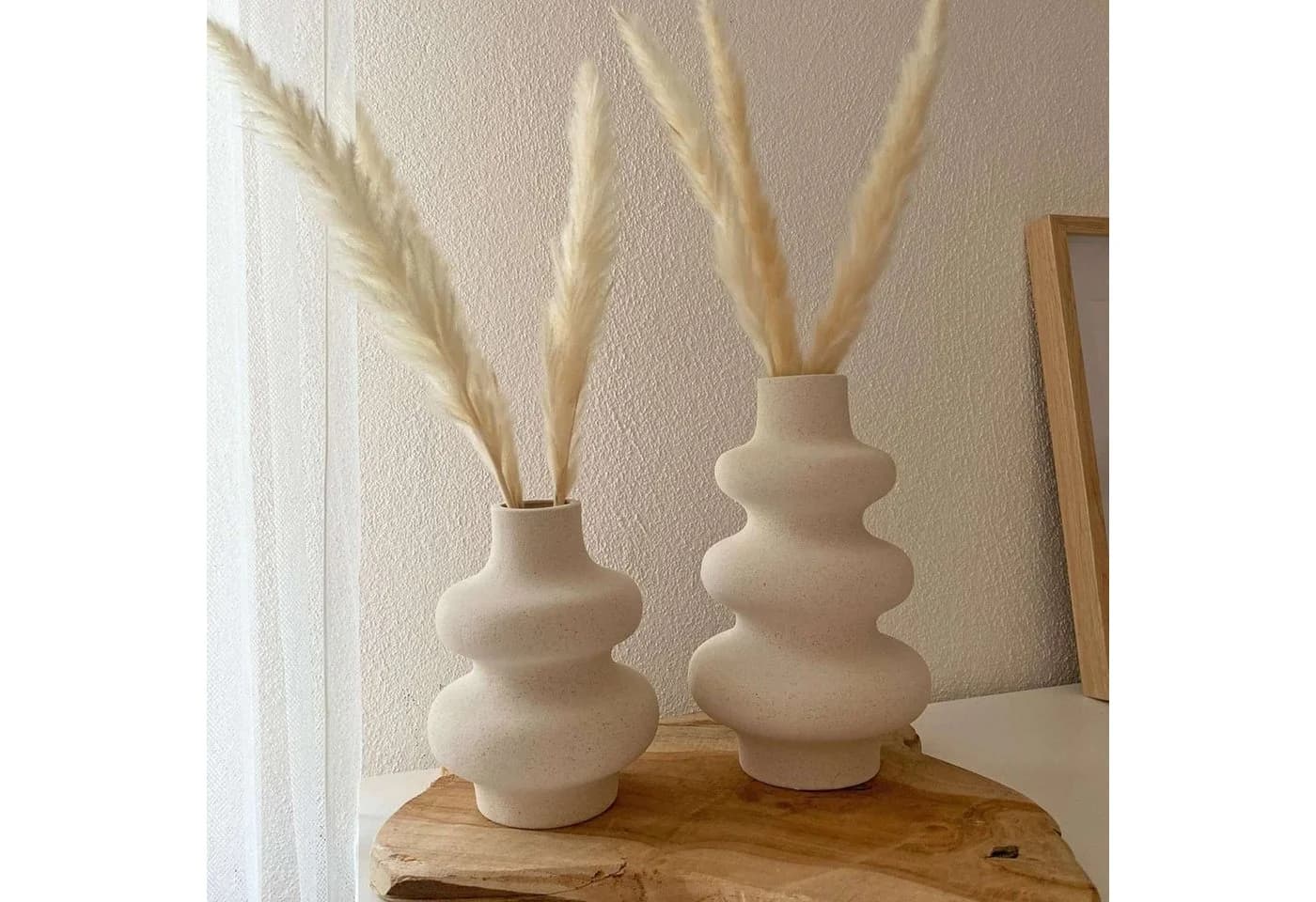 Intirilife Dekovase Keramik Creme Weiß Spiraldesign - Bild 5