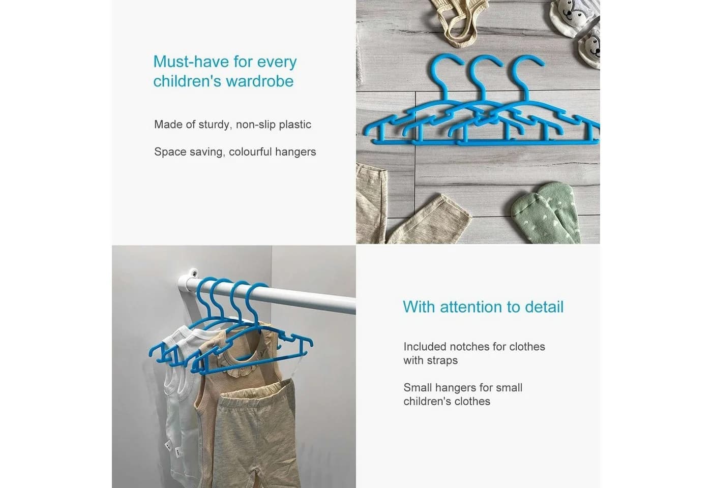 Intirilife Kinderkleiderbügel 10er Set Blau Kunststoff - Bild 3
