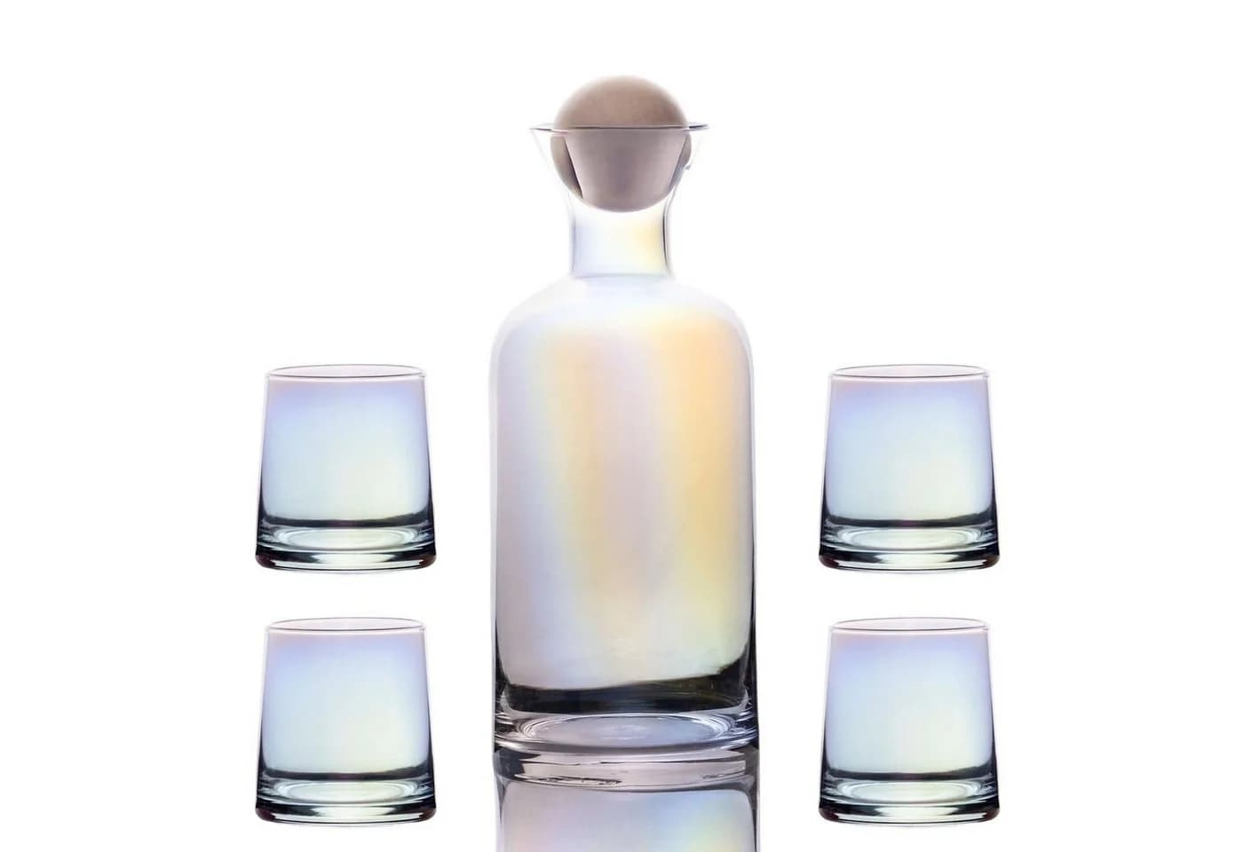 Intirilife Karaffe 5-tlg. mit 4 Gläsern, Glas, Modern - Bild 2