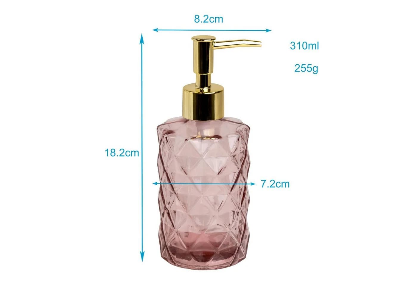 Intirilife Seifenspender Glas 310ml Vintage-Gold Pumpe