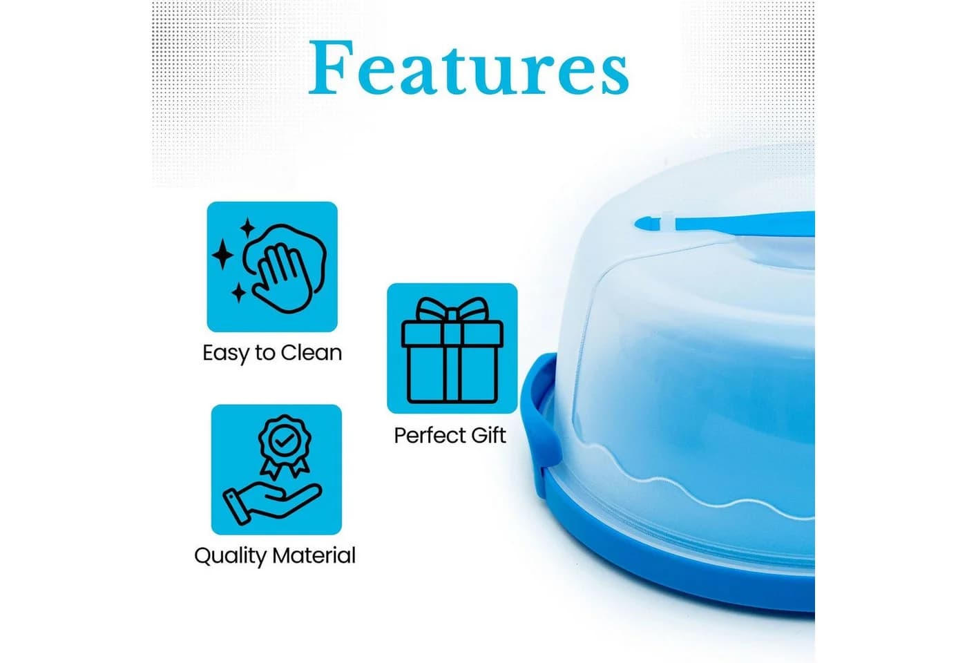 Intirilife Kuchentransportbox Blau Transparent mit Klickverschluss - Bild 3