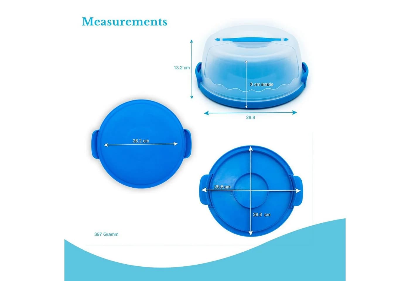 Intirilife Kuchentransportbox Blau Transparent mit Klickverschluss - Bild 4