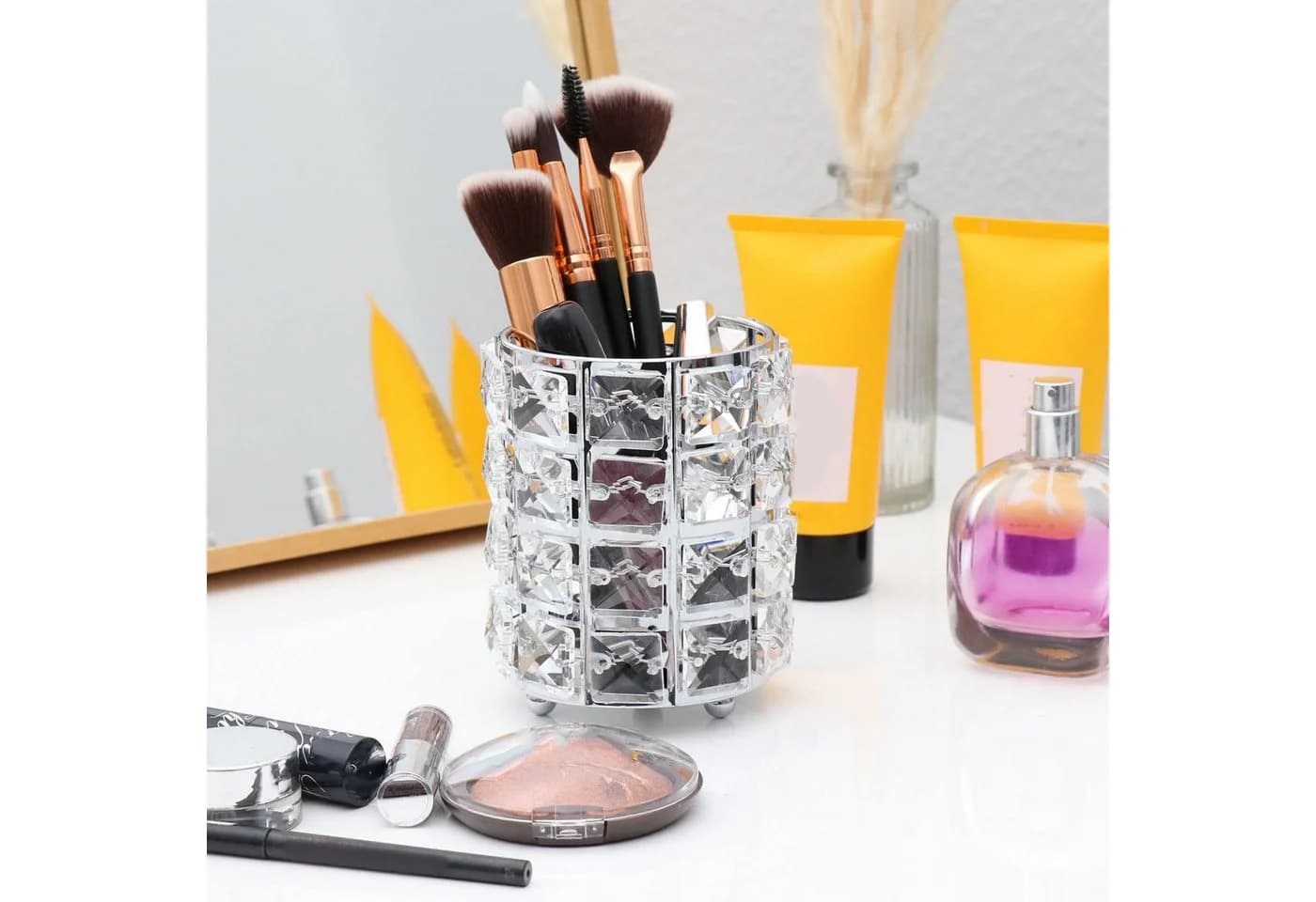 Intirilife Make-Up Organizer 1-tlg. Pinselhalter Eisen und Glas - Bild 5