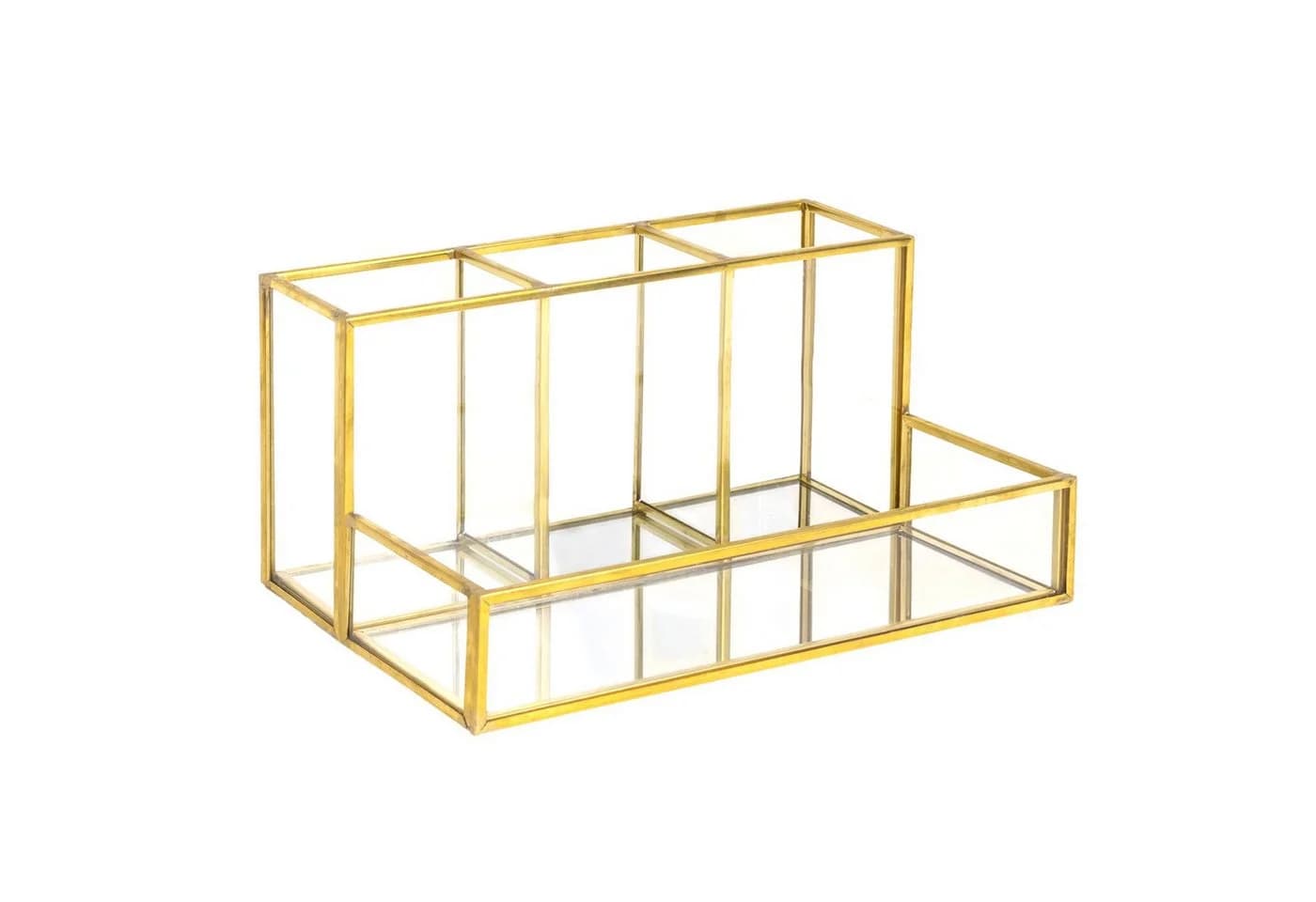 Intirilife Make-Up Organizer Glas Goldrand Spiegelboden - Bild 2