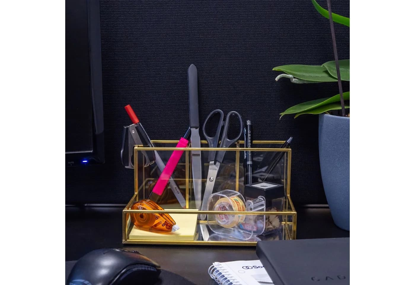 Intirilife Make-Up Organizer Glas Goldrand Spiegelboden - Bild 5