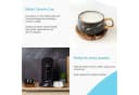 Intirilife 6-tlg. Keramik Tassenset Marmordesign Schwarz mit Holzuntersetzer Bild 5