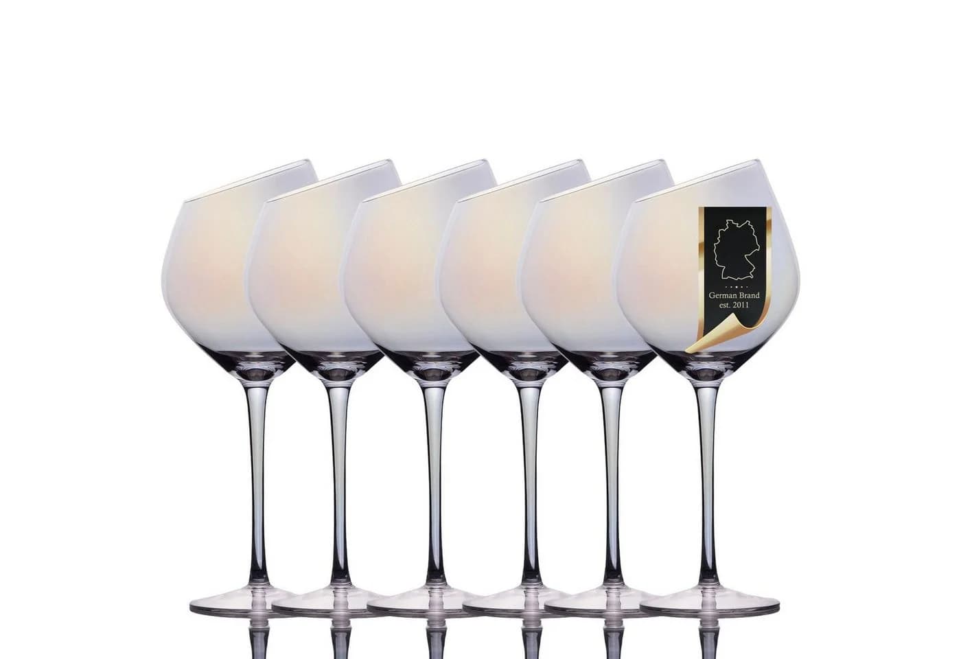 Intirilife Weinglas-Set 6-tlg. Kristallglas Regenbogen-Schimmer 470ml - Bild 2