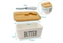 Intirilife Butterdose Porzellan Weiß mit Deckel und Messer Bild 1