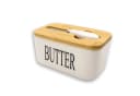 Intirilife Butterdose Porzellan Weiß mit Deckel und Messer Bild 2