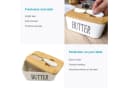 Intirilife Butterdose Porzellan Weiß mit Deckel und Messer Bild 3