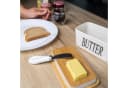 Intirilife Butterdose Porzellan Weiß mit Deckel und Messer Bild 5
