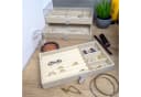 Intirilife Schmuckkasten Beige mit 3 Schubladen und transparenten Deckeln Bild 4