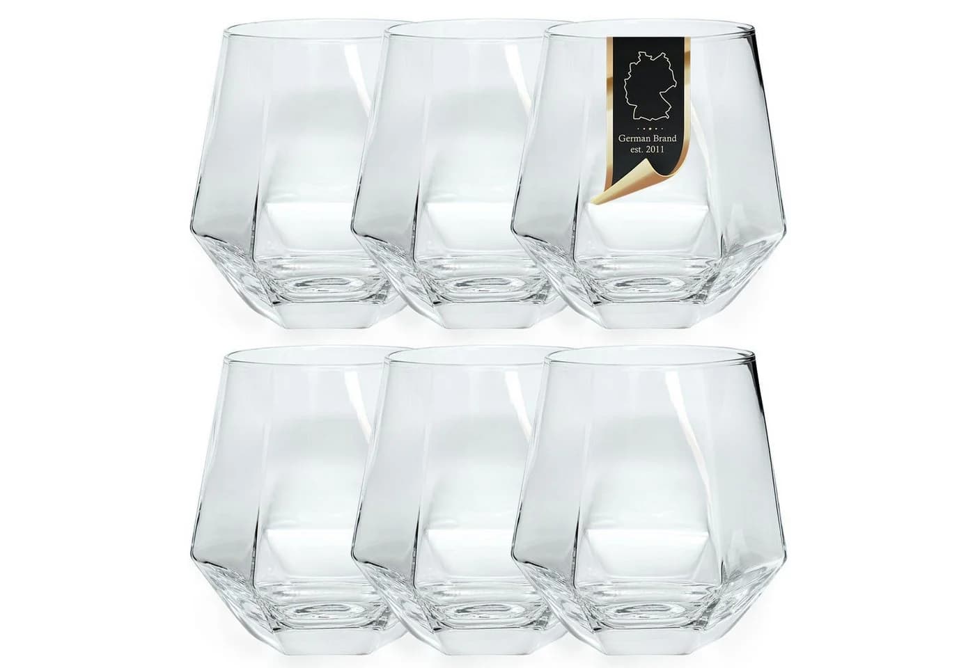 Intirilife Gläser-Set 6-tlg. Hexagon Design 240ml Glas - Bild 2