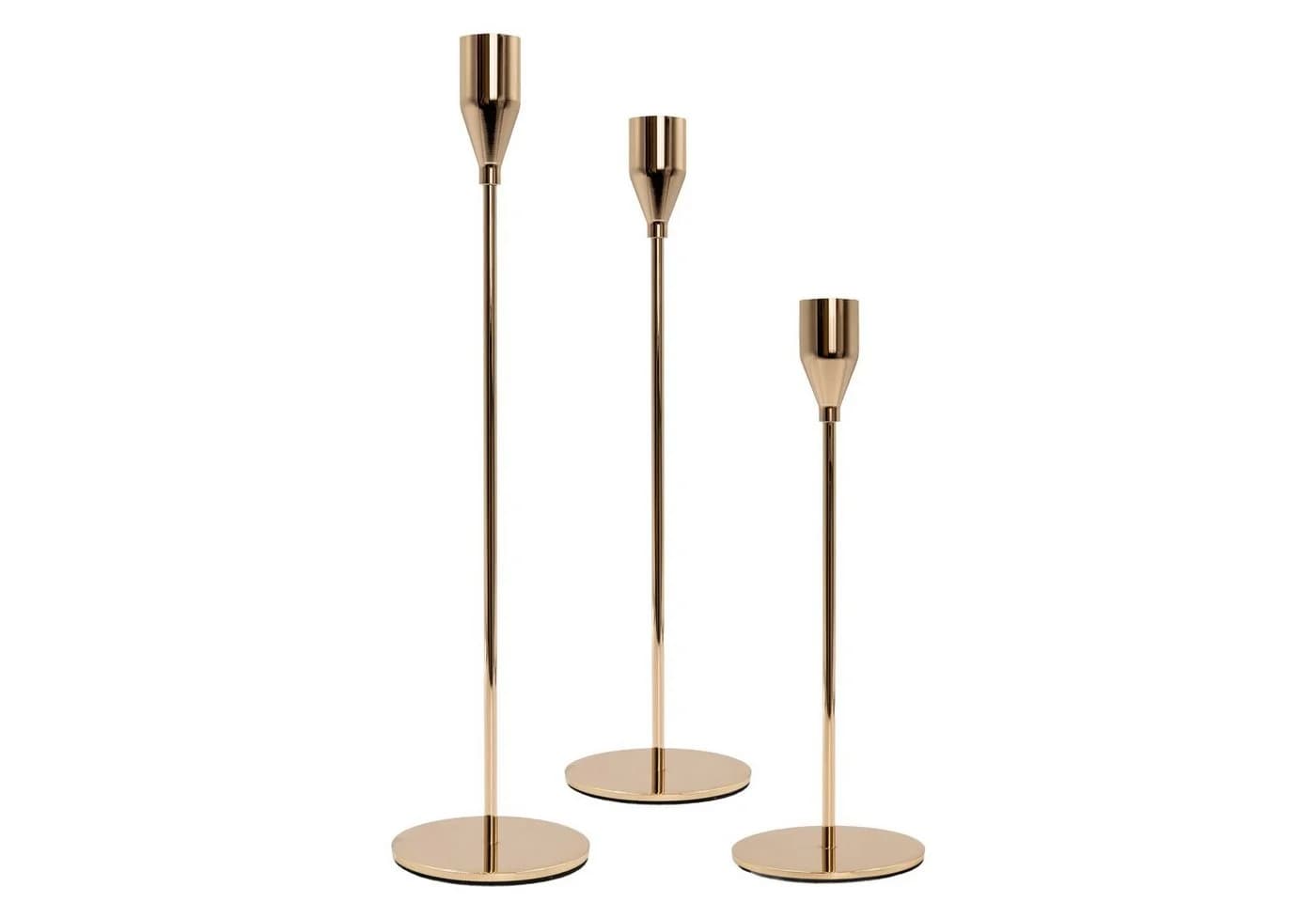 Intirilife Kerzenständer Set 3-tlg. Metall Roségold - Bild 2