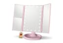 Intirilife Schminkspiegel mit LED-Beleuchtung und 3-fach Vergrößerung Pink Bild 2