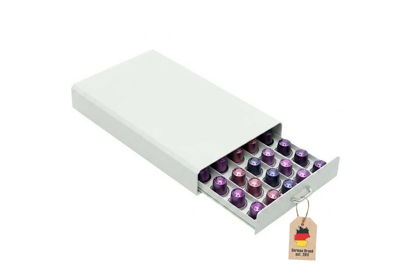 Intirilife Kapselhalter Aufbewahrungsschublade Weiß für Nespresso Kapseln - Bild 2