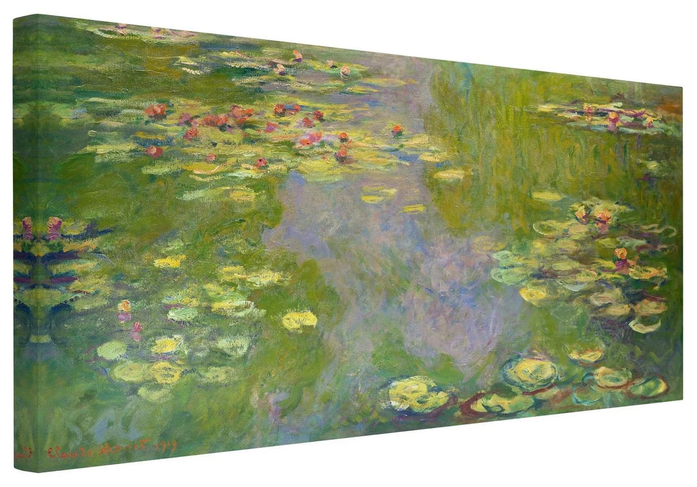 Bilderdepot24 Leinwandbild Claude Monet Grüne Seerosen grün - Bild 2