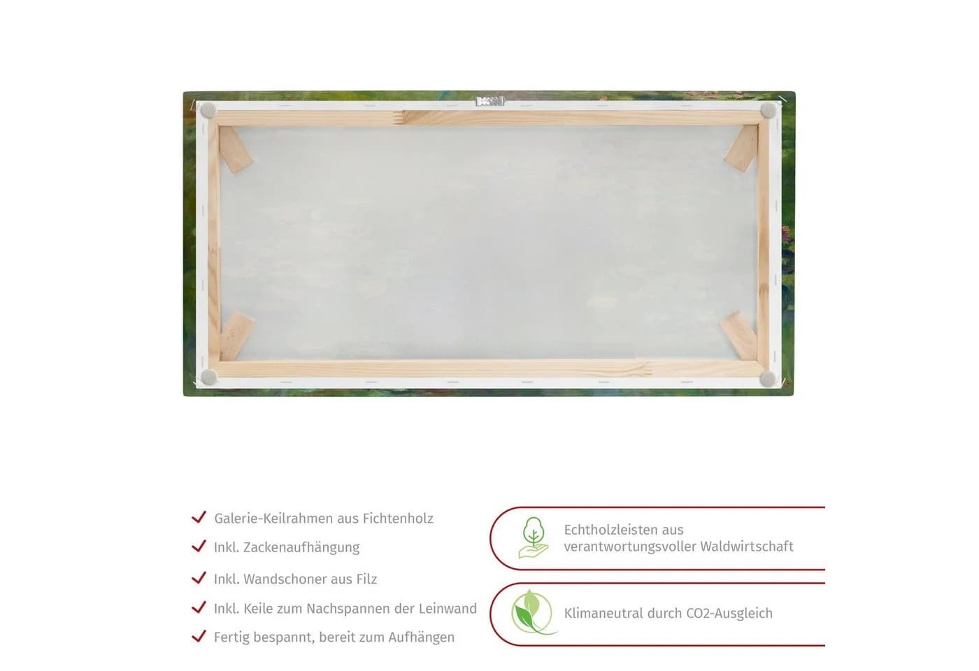 Bilderdepot24 Leinwandbild Claude Monet Grüne Seerosen grün - Bild 4