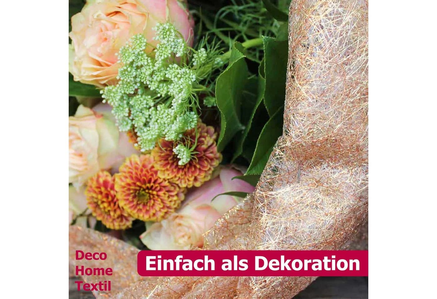 DecoHomeTextil Tischläufer Deco Netz 30cm Breite Champagner Creme - Bild 3