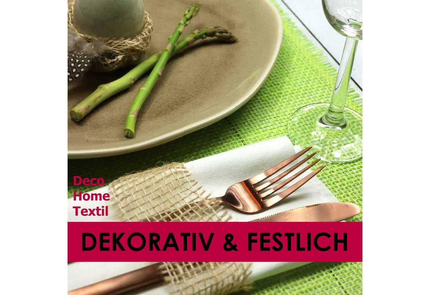 DecoHomeTextil Heimtextilmanufaktur Tischläufer SIZO® Deco Jute Weiß