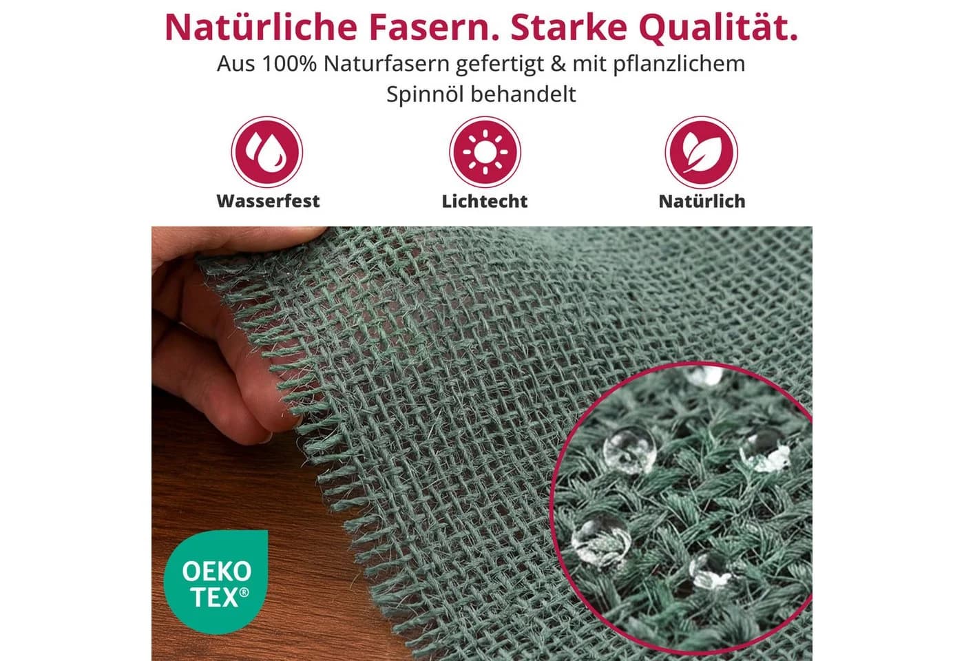 DecoHomeTextil Tischläufer SIZO® Deco Jute Rot - Bild 3