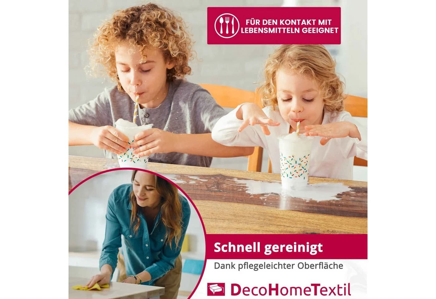 DecoHomeTextil Transparente Schutzfolie Vinyl abwaschbar