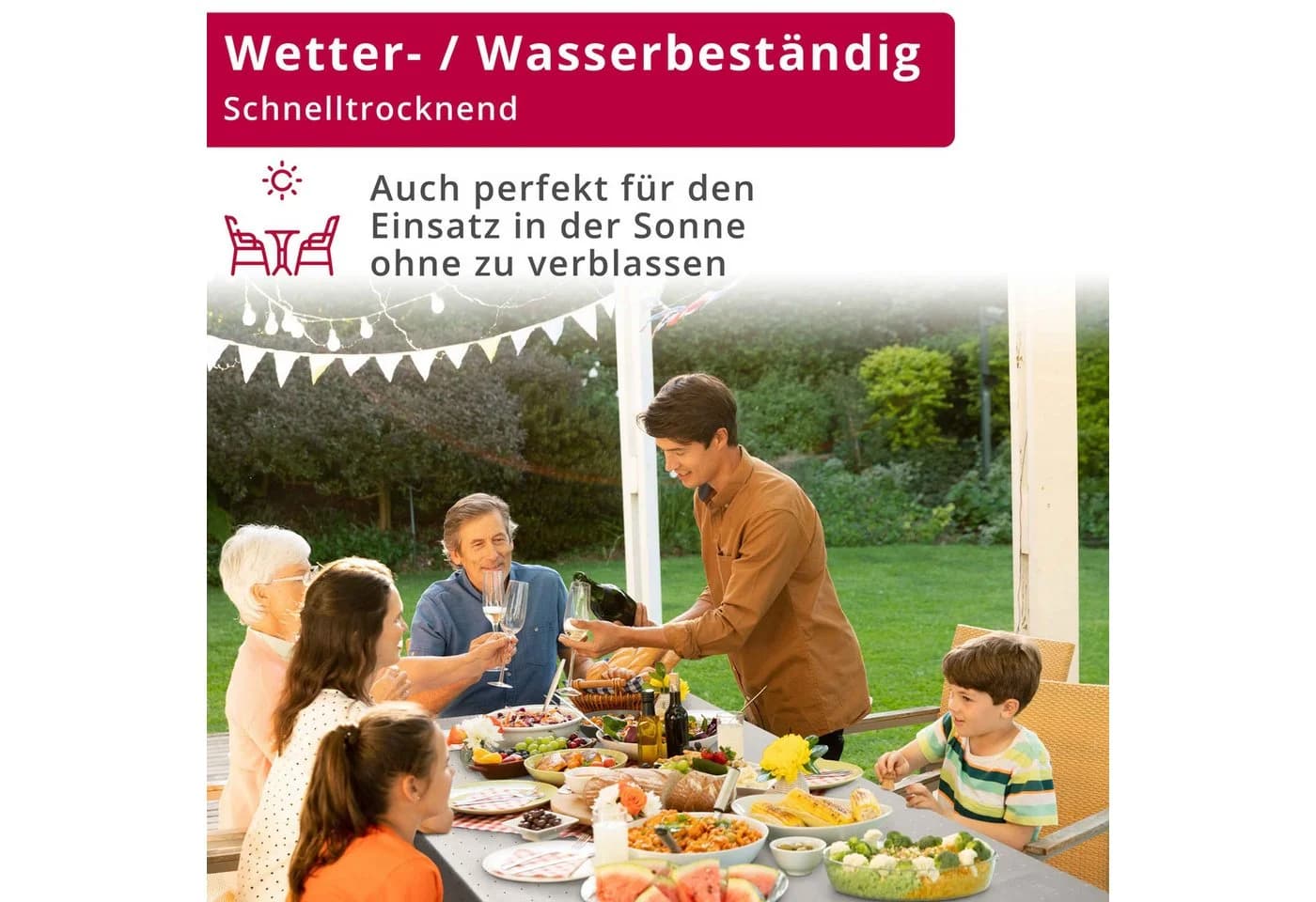 DecoHomeTextil Tischdecke Punkte Muster Weiß Polyester - Bild 5