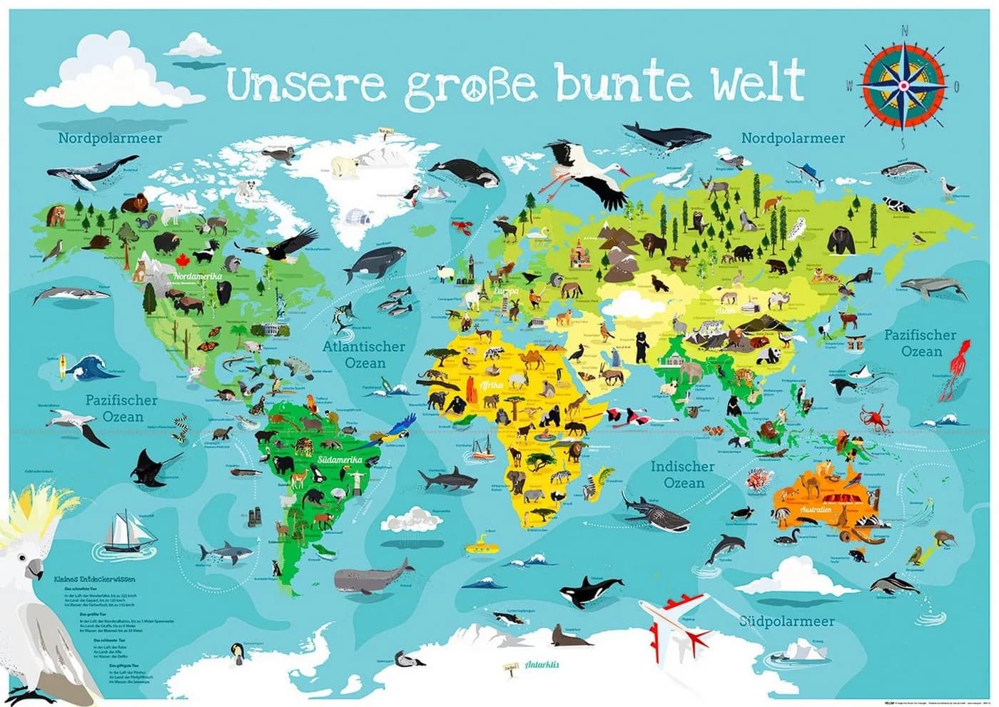 Close Up KinderWeltkarte XXL Poster Bunt 140 x 100 cm - Bild 2