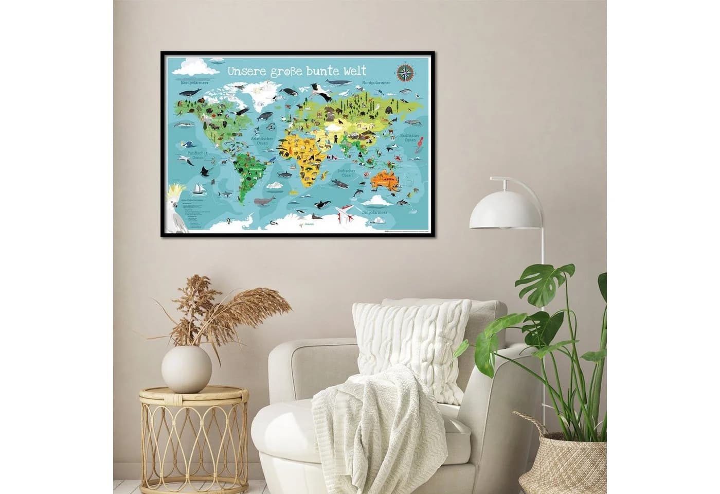 Close Up KinderWeltkarte XL Poster Unsere große bunte Welt 91,5 x 61 - Bild 3