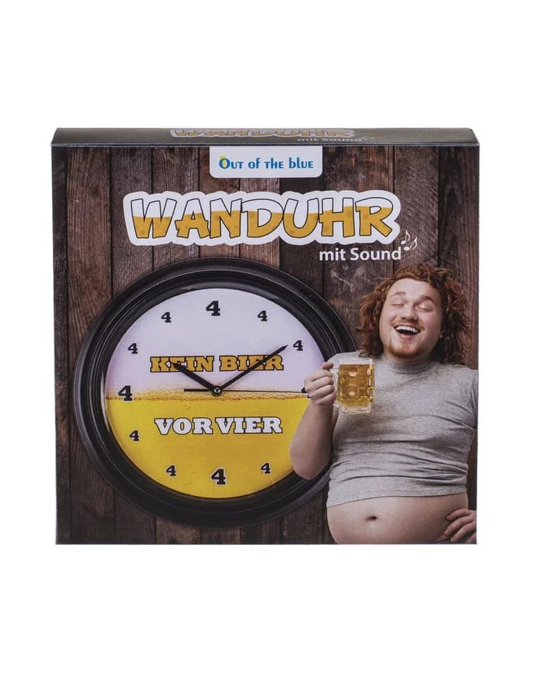 Out of the Blue Wanduhr "Kein Bier vor 4" mit Sound