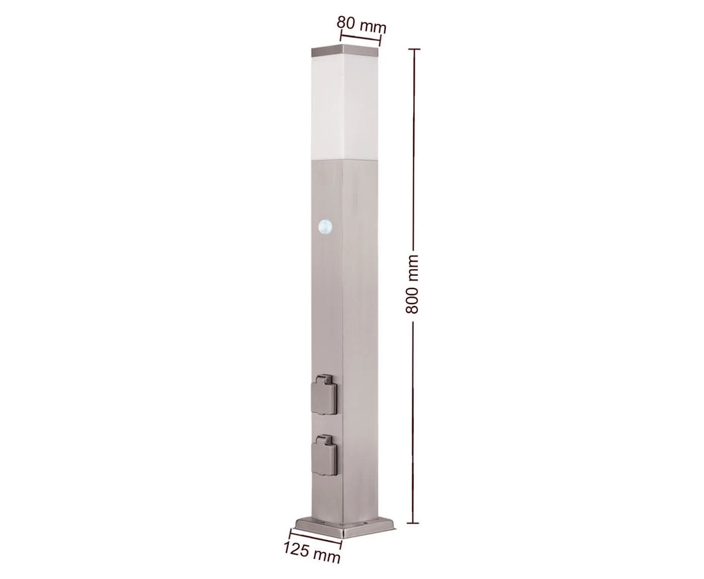 G&L Gartensteckdose LED Pollerleuchte Edelstahl IP44 mit Bewegungsmelder