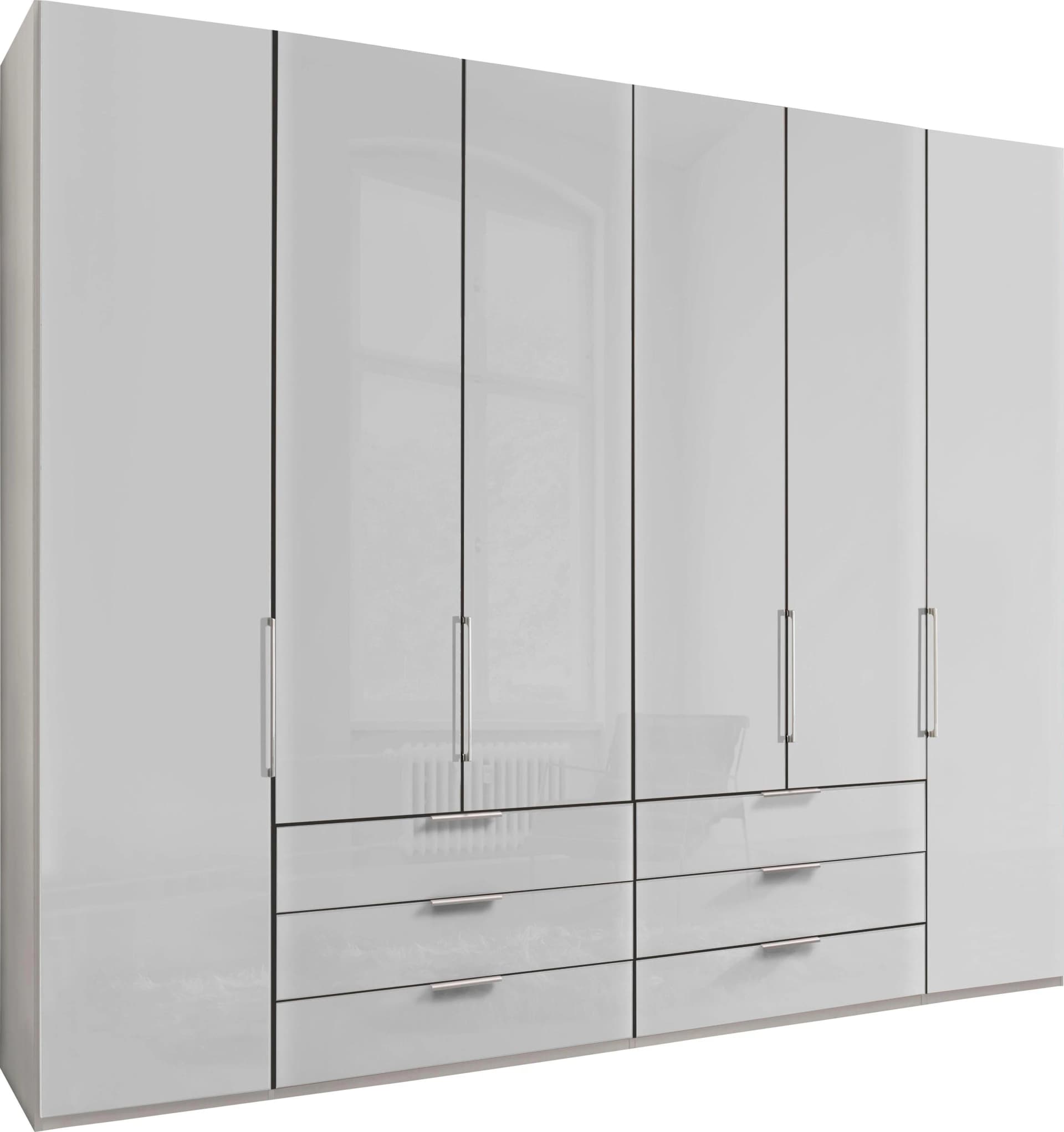 WIEMANN Monaco Falttürenschrank Weiß mit Glasfront
