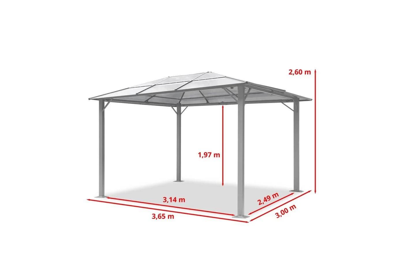 TOOLPORT Gartenpavillon Moonlight Deluxe grau mit 4 Seitenteilen und Moskitonetzen - Bild 2