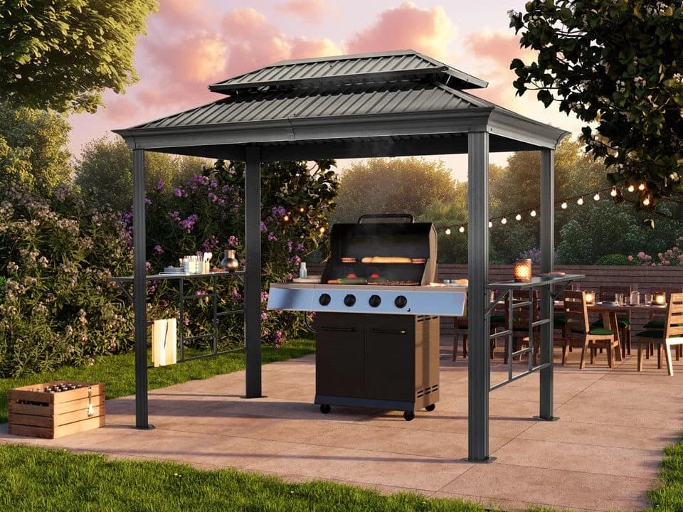 TOOLPORT Pavillon BBQ Grillpavillon Anthrazit - Bild 2