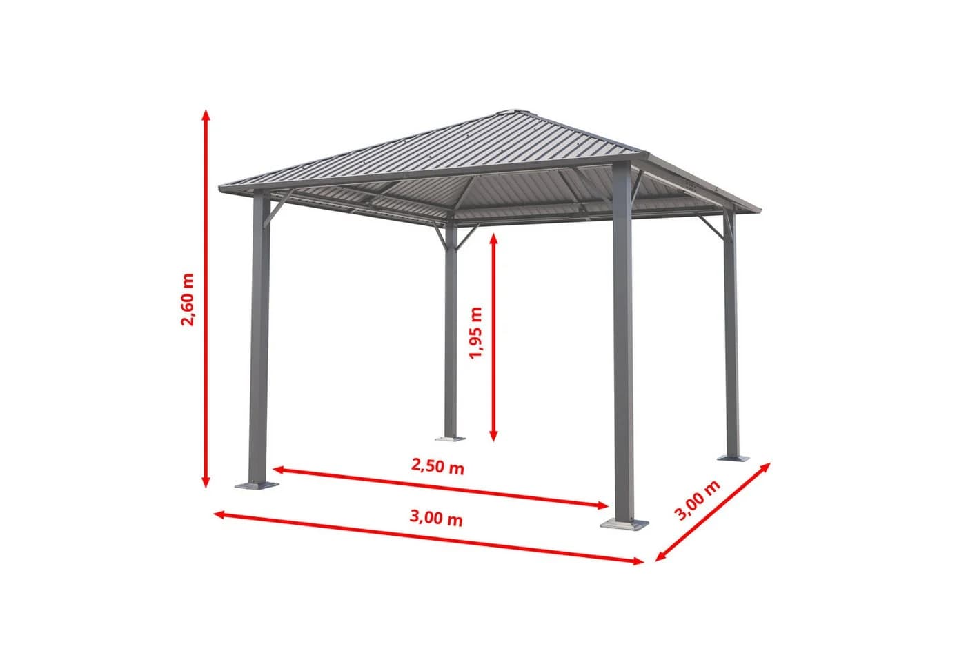 TOOLPORT Pavillon 3x3 m Moonlight Superior Cream