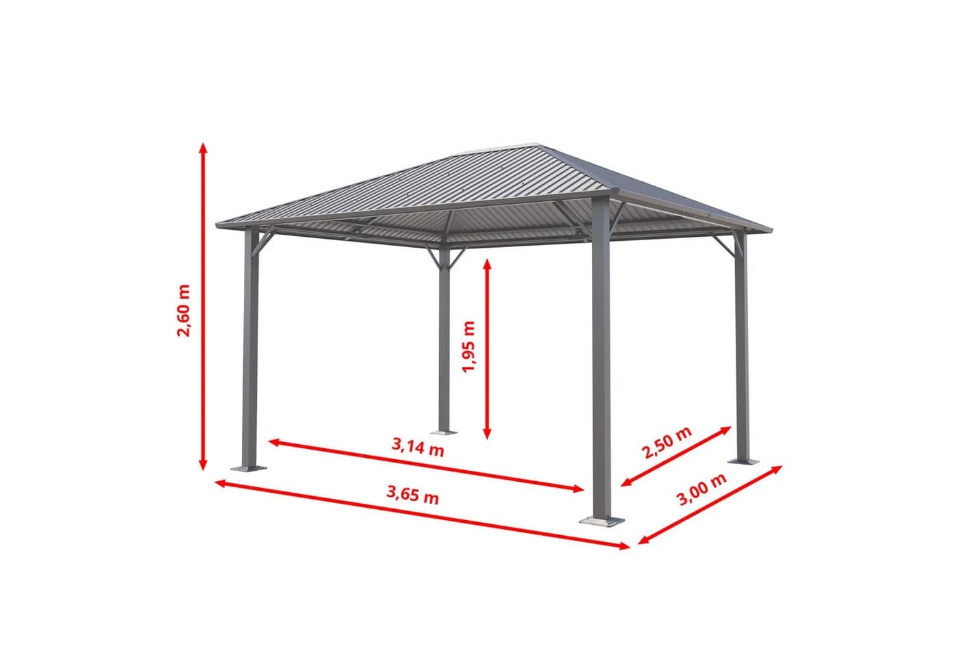 TOOLPORT Gartenpavillon Moonlight Superior 3x3.65m Cream - Bild 2