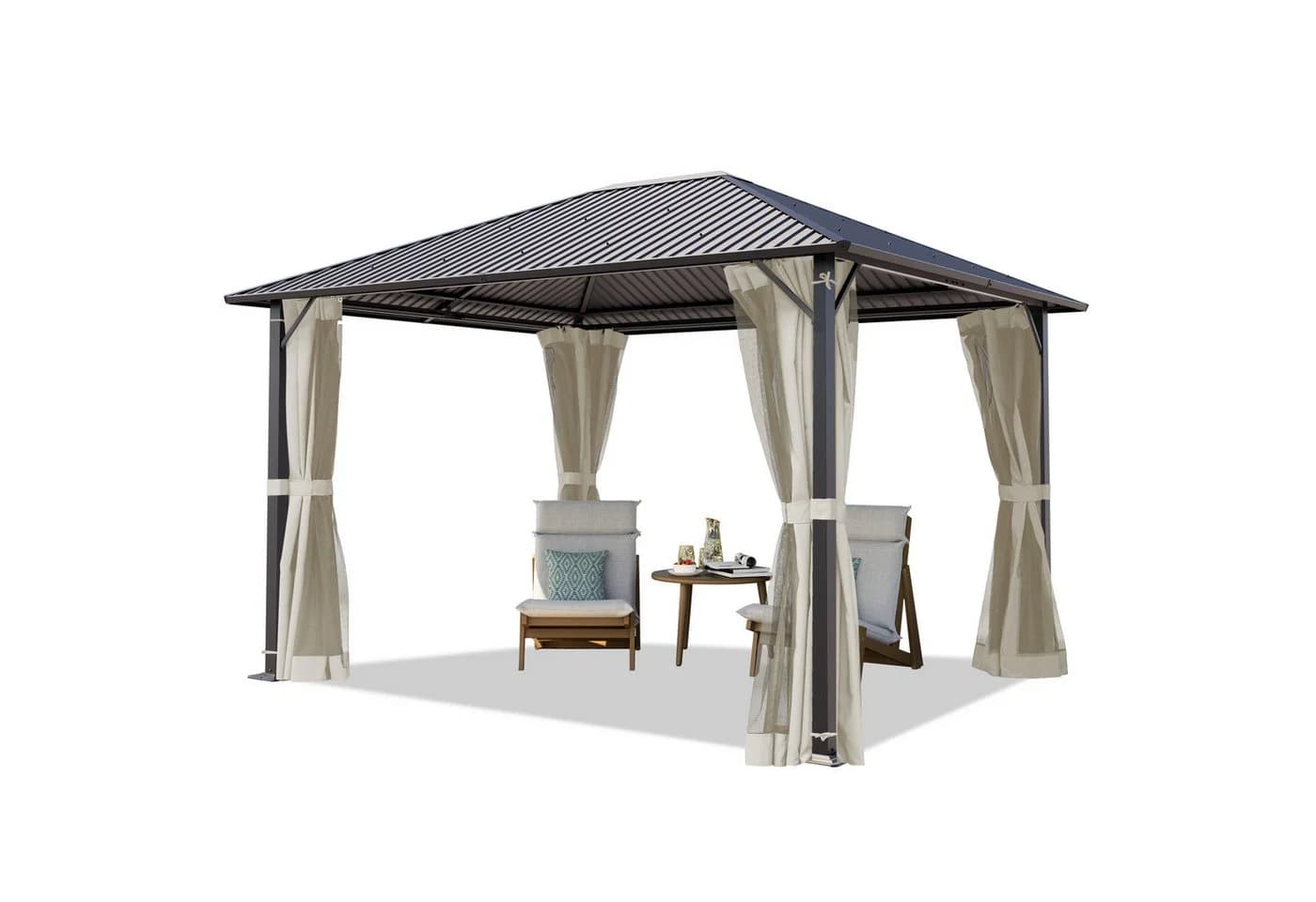 TOOLPORT Gartenpavillon Moonlight Superior 3x3.65m Cream - Bild 3