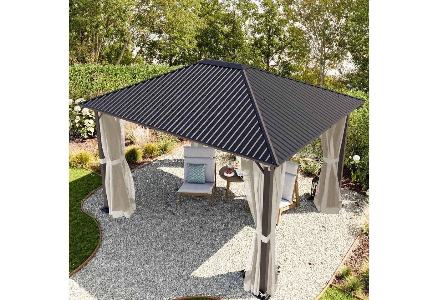 TOOLPORT Gartenpavillon Moonlight Superior 3x3.65m Cream - Bild 4