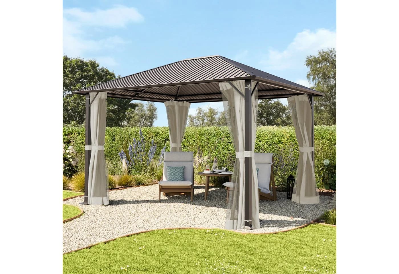 TOOLPORT Gartenpavillon Moonlight Superior 3x3.65m Cream - Bild 5