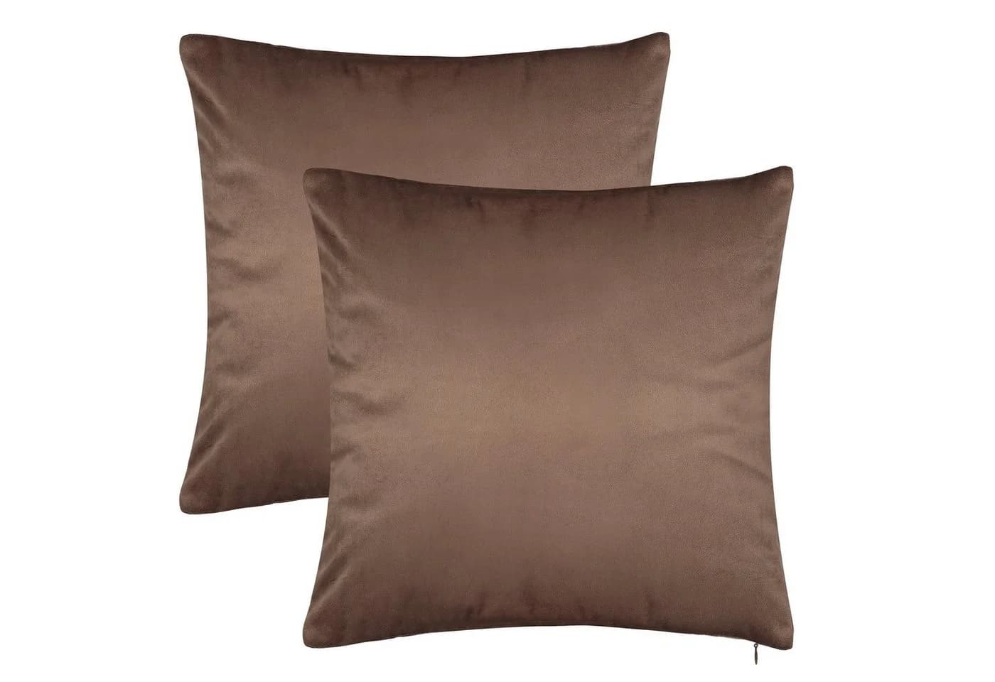 BARBONS Kissenbezug 2er-Pack Mikrofaser Samt Braun 40x40 cm - Bild 2