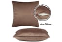 BARBONS Kissenbezug 2er-Pack Mikrofaser Samt Braun 40x40 cm Bild 3