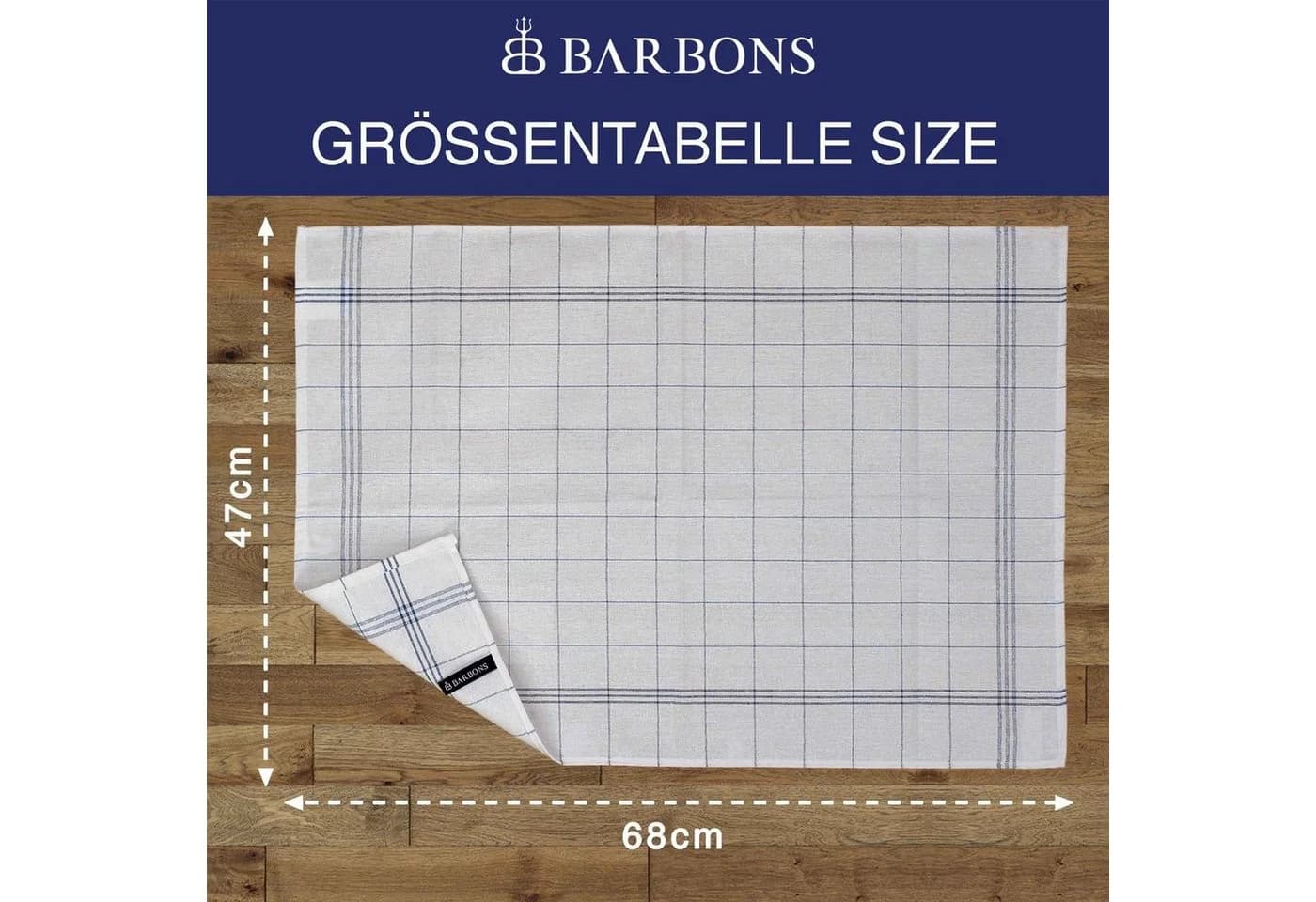 BARBONS Geschirrtuch Set 10-tlg Schwarz 100% Baumwolle Premium - Bild 4