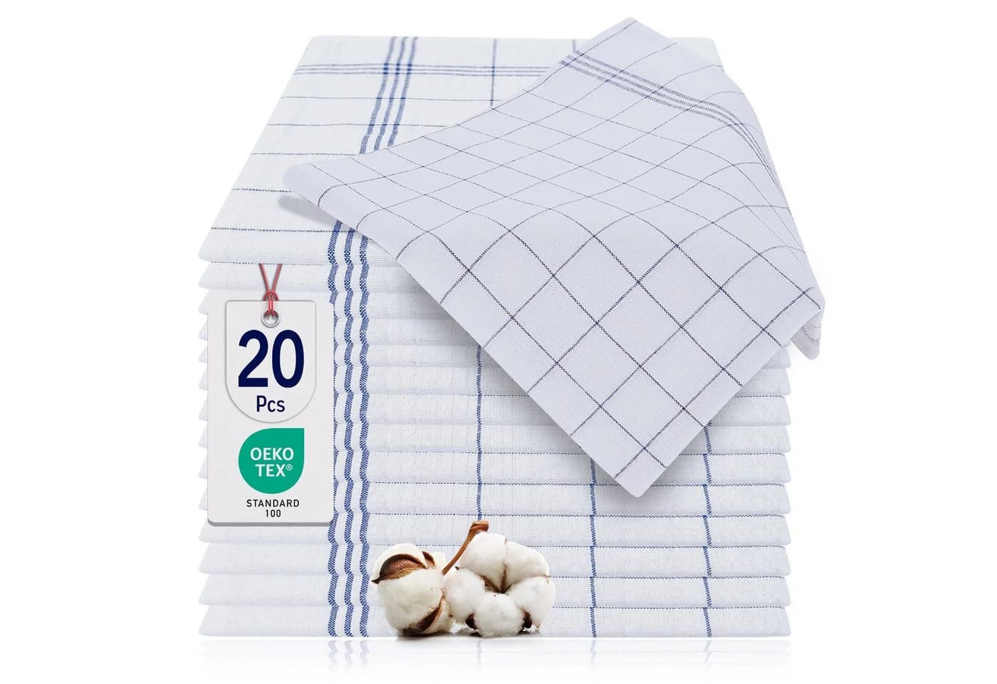 BARBONS Geschirrtuch Allzweck 20-tlg. 100% Baumwolle Blau - Bild 2
