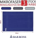BARBONS Mikrofasertuch 3-tlg. Grau 60x40 cm Allzweckputzer Bild 1