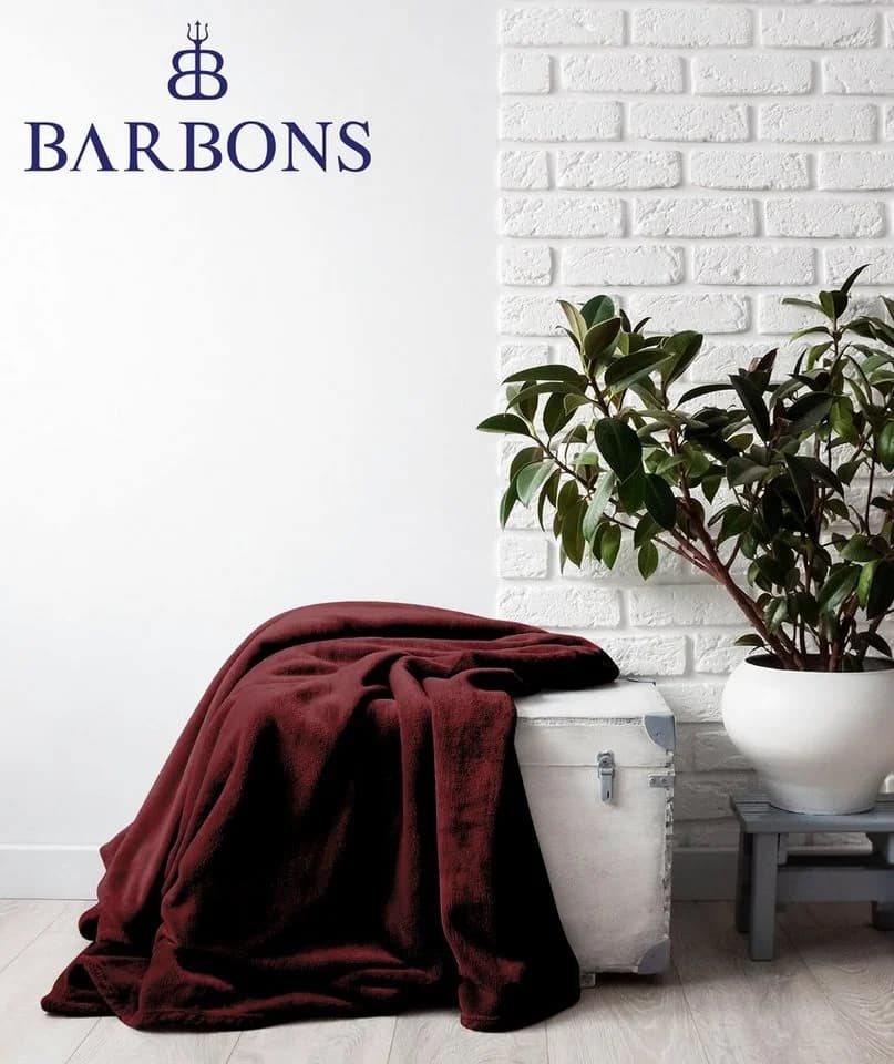 BARBONS Wohndecke Flauschig Kuscheldecke Rot 100% Polyester - Bild 5
